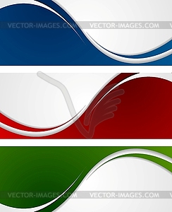 Bright abstract wavy banners - vector image