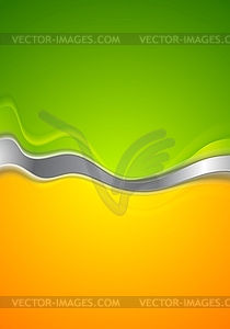 Abstract green and orange background - vector image