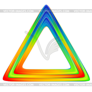 Яркий треугольник логотип. Радуга цветов - векторный клипарт Royalty-Free