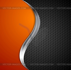 Metal wave and black perforated texture background - color vector clipart