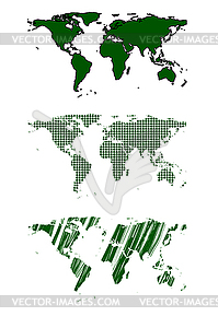 Зеленый мир карта дизайн - стоковый векторный клипарт