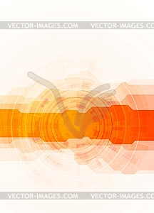 Bright orange technology background - vector image