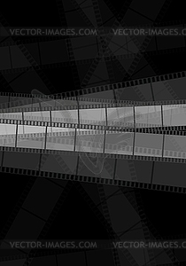 Dark monochrome filmstrip abstract background - stock vector clipart