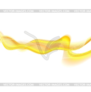 Smooth yellow abstract waves web design - vector clipart