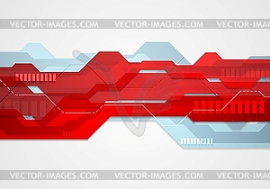 Abstract red blue tech geometric - vector image