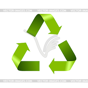 Green recycle logo sign - vector image