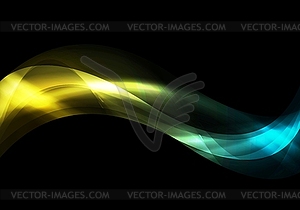 Dark smooth iridescent waves background - vector image