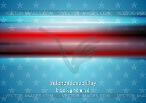 Red smooth stripes on blue star background. Usa - vector clipart