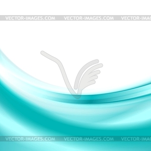 Abstract elegant cyan blue smooth waves background - vector clip art