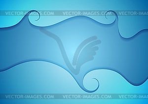 Abstract bright blue corporate wavy swirl background - vector clipart