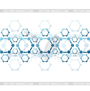 Background of blue molecule structure. Medical - vector image