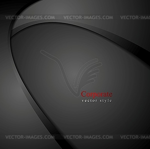 Abstract dark wavy corporate background - vector image