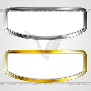 Abstract silver and golden frames - vector image