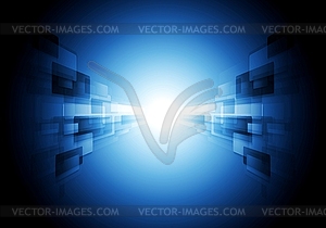 Dark blue shiny hi-tech motion design - vector image