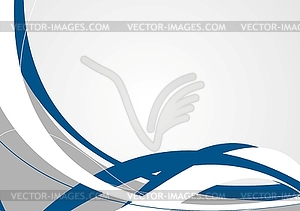 Abstract blue grey wavy background - vector clipart