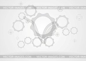 Abstract background with gears and icons. Technolog - stock vector clipart