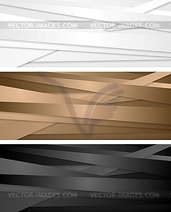 Abstract corporate banners with stripes - vector clipart