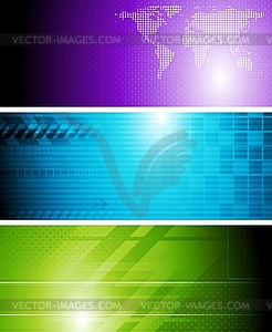 Bright tech banners - royalty-free vector clipart