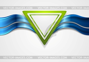 Abstract tech background with triangle and waves - vector clipart