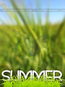 Abstract green blurred summer background - vector image