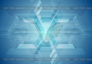 Blue technology geometric background - vector clipart