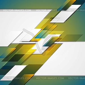 Hi-tech blue yellow geometric background - vector image