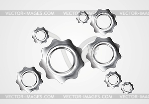 Abstract concept metal gears mechanism design - vector clipart