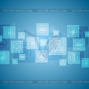 Bright tech social communication design - vector clipart