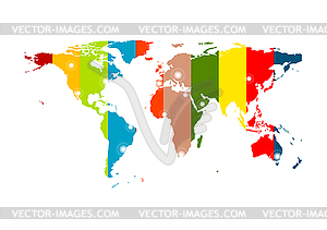 Colorful abstract world map background - vector image