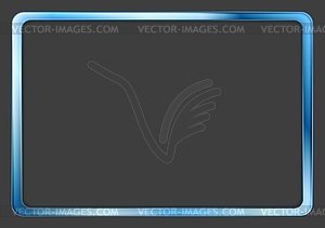 Vibrant blue neon frame on dark background - royalty-free vector clipart
