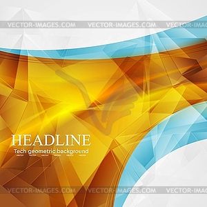 Polygonal abstract background with waves - vector clipart
