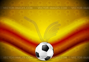 Orange soccer football background with red wave - vector clipart