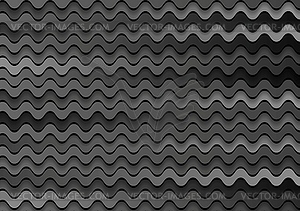 Dark abstract wavy background - white & black vector clipart