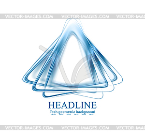 Abstract blue triangles shapes corporate logo - vector image