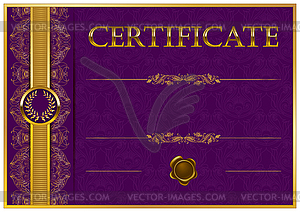 Elegant template of certificate, diploma - vector image