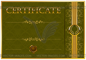 Elegant template of certificate, diploma - vector clipart