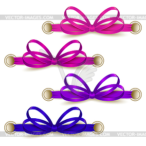 Set of elegant silk colored bows - royalty-free vector image