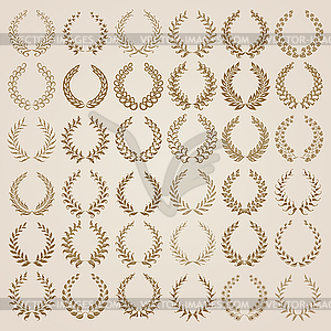 Set of gold laurel wreaths - vector image