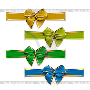 Set of elegant silk colored bows - vector clipart