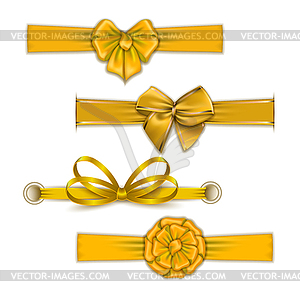 Set of elegant silk colored bows - vector clipart