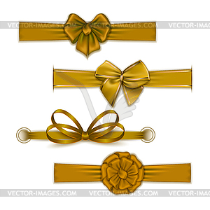 Set of elegant silk colored bows - vector image