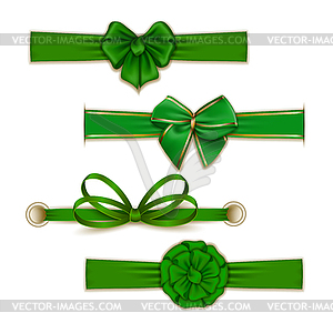 Set of elegant silk colored bows - vector clipart