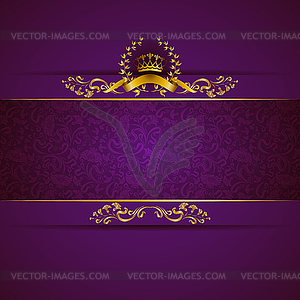 Elegant golden frame banner - vector clipart