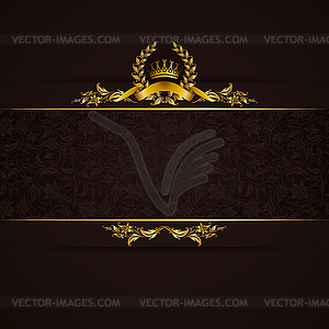 Elegant golden frame banner - vector clipart