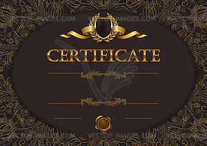 Elegant template of certificate, diploma - vector clipart