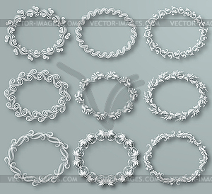 Set of white frames - vector clipart