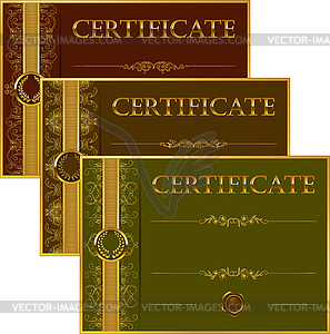 Elegant template of certificate, diploma - color vector clipart