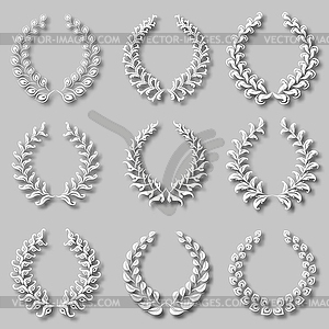 Set of laurel wreaths - vector clip art