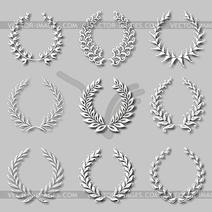 Set of laurel wreaths - vector clipart