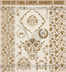 Set of damask ornaments - vector clipart